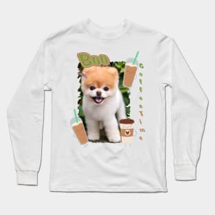 Cute boo loves his coffee Long Sleeve T-Shirt